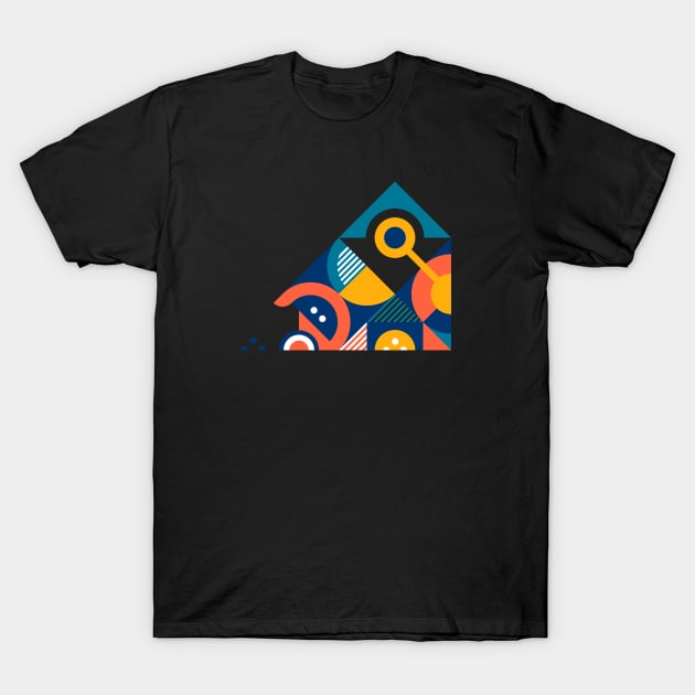 geometric bauhaus background T-Shirt by modrenmode